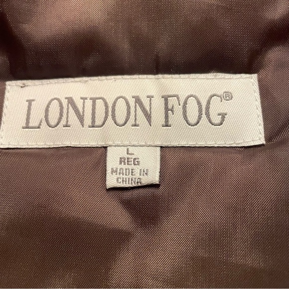 London Fog Men's Tan Coat with Brown Collar size large - Picture 8 of 10